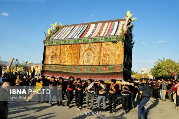 نخل گردانی روستای فدافن آیینی با دو قرن قدمت